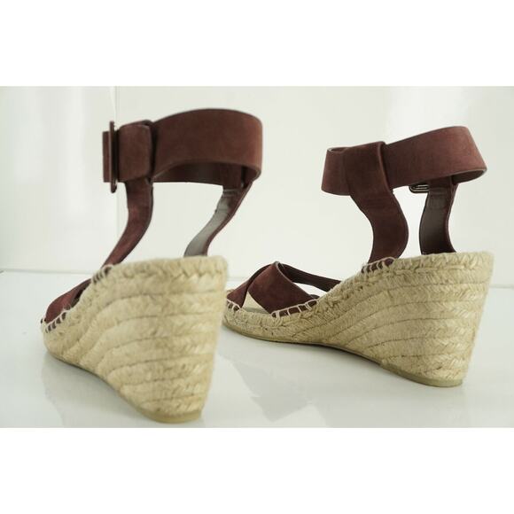 Vince Stefania Suede Platform Wedge Espadrille Sandal SZ 10 New Cross Strap $295 - Picture 9 of 12